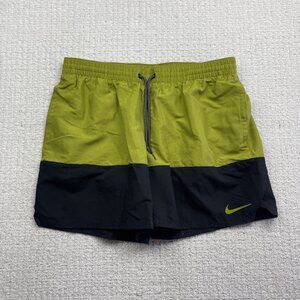 Nike Split 5" Men's XL Black / Green Volley Swim Shorts beach Surf Active Wear